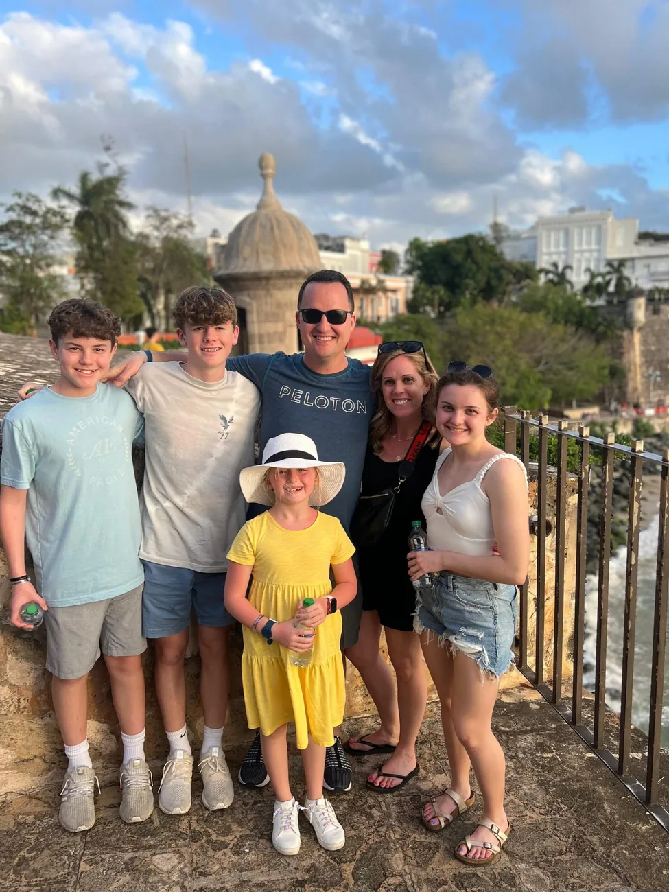 Guests on a guided historic walking tour through Old San Juan, Puerto Rico